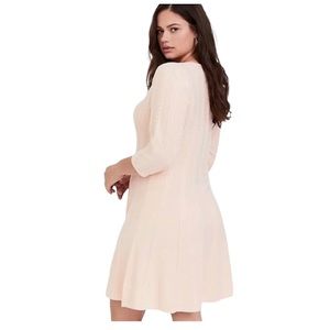 Torrid light pink cable knit long sleeve sweater dress